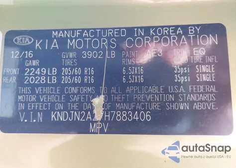 2017 Kia Soul from USA, damaged, VIN KNDJN2A27H7883406